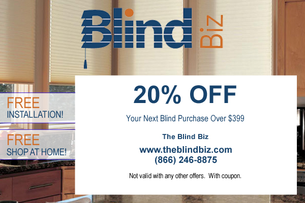 Blind Biz coupon: 20% off your next blind purchase over $399